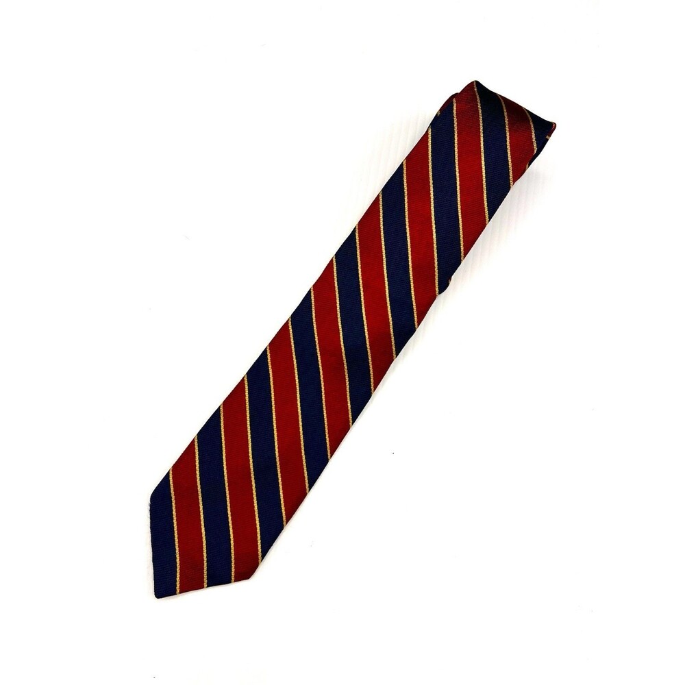 Bert Pulitzer Men’s Silk Tie 58” Navy Burgundy Gold Striped Necktie 3”